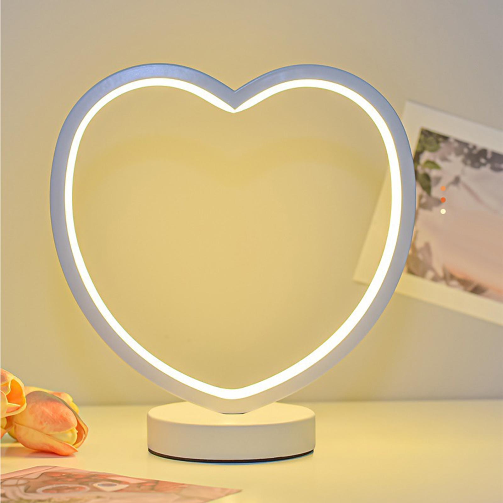 Modern LED Heart Table Lamp Desk Lamp Night Lamp for Hotel Bedroom Decor