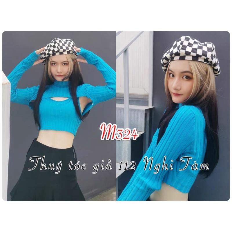 Tóc nguyên đầu mái dài hai mầu
