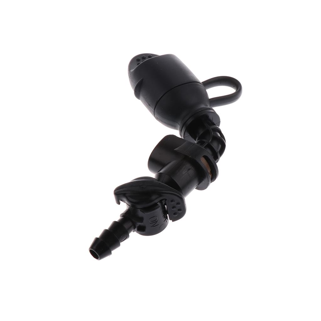 2xWater Bag Hydration Pack Bite Valve Nozzle Bladder Black 7.5x7cm 90 Degree