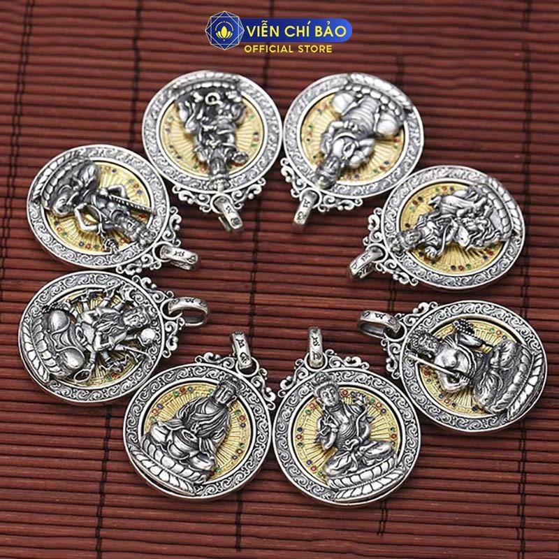 Mặt dây chuyền phật bản mệnh 12 con giáp nam nữ Hỏa Quang Tam Muội chất liệu bạc Thái 925 Viễn Chí Bảo M100517
