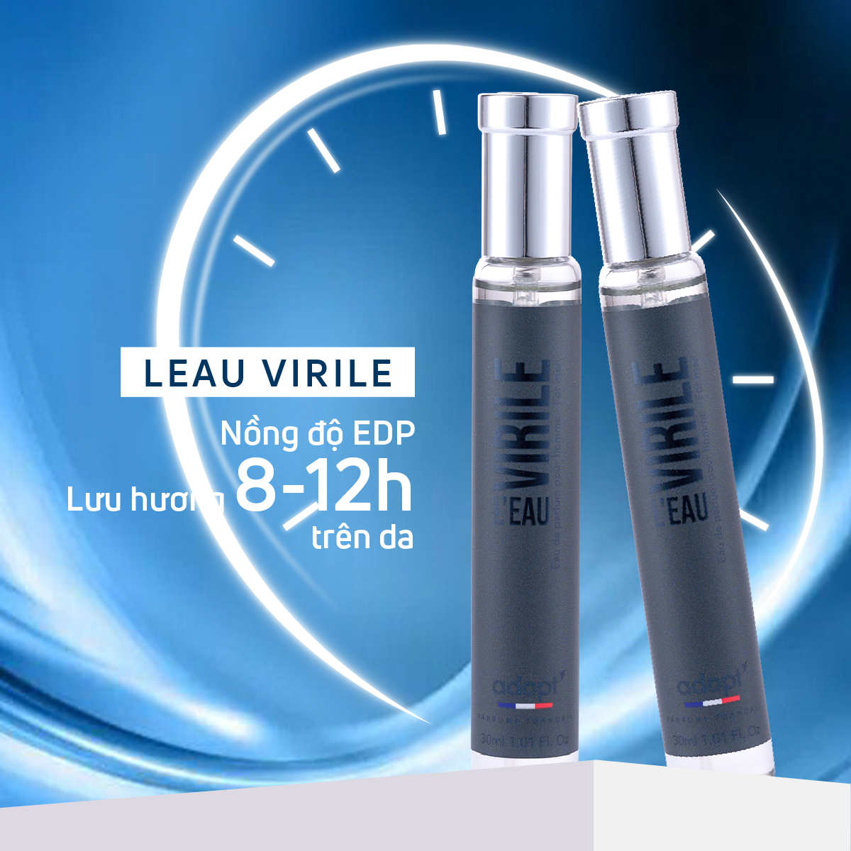 Nuoc hoa adopt,nước hoa pháp cao cấp L'eau Virile hương thơm mạnh mẽ cuốn hút dung tích 30ml