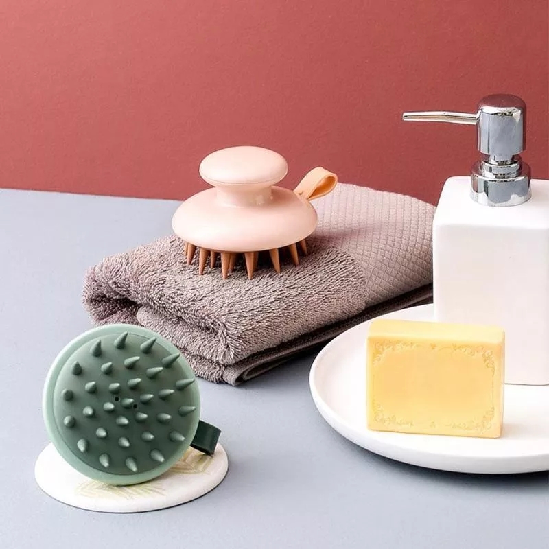 Lược Gội Đầu Massage Silicon - Massage da đầu - Giảm rụng tóc - Kích thích mọc tóc + Tặng kèm móc treo siêu dính
