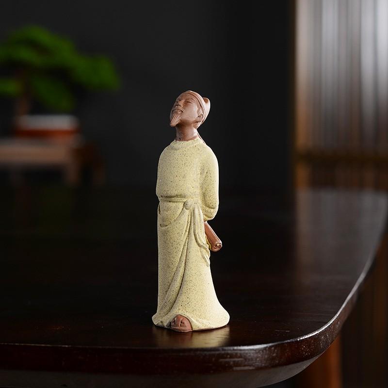 Tượng Khổng Minh Gốm Tử Sa Cao Cấp - Trang trí Bàn làm việc, Phòng khách, Ô Tô