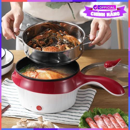 Nồi Lẩu Mini Vouller Chống Dính Kèm Giá Hấp Size 18Cm  - Màu Đỏ - Hàng Chính Hãng