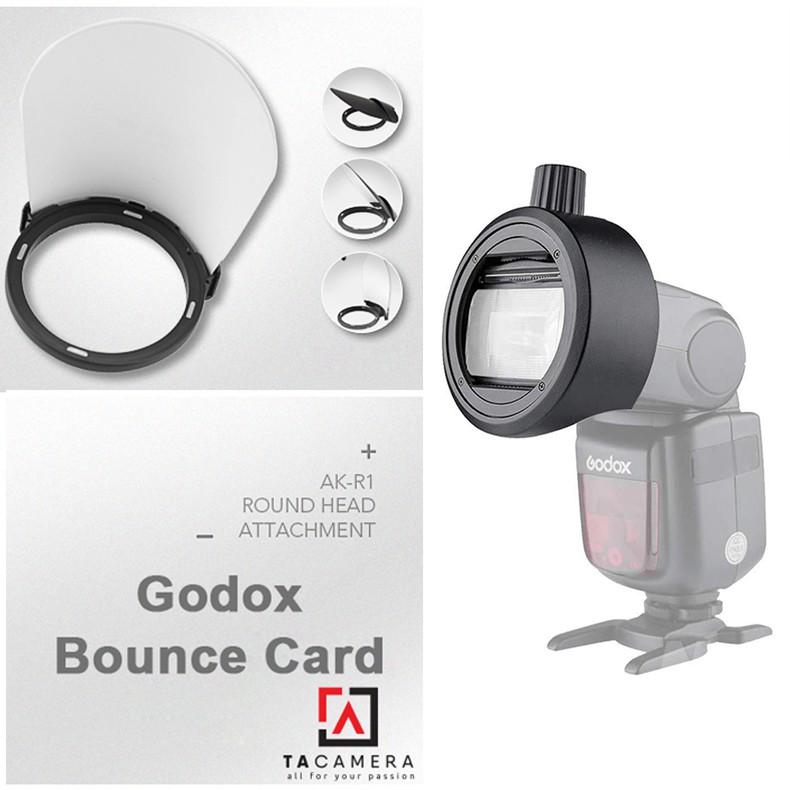 Combo Tản Sáng Godox AK-R12 Bounce Card + Đế Nam Châm S-R1 - Hàng Chính Hãng