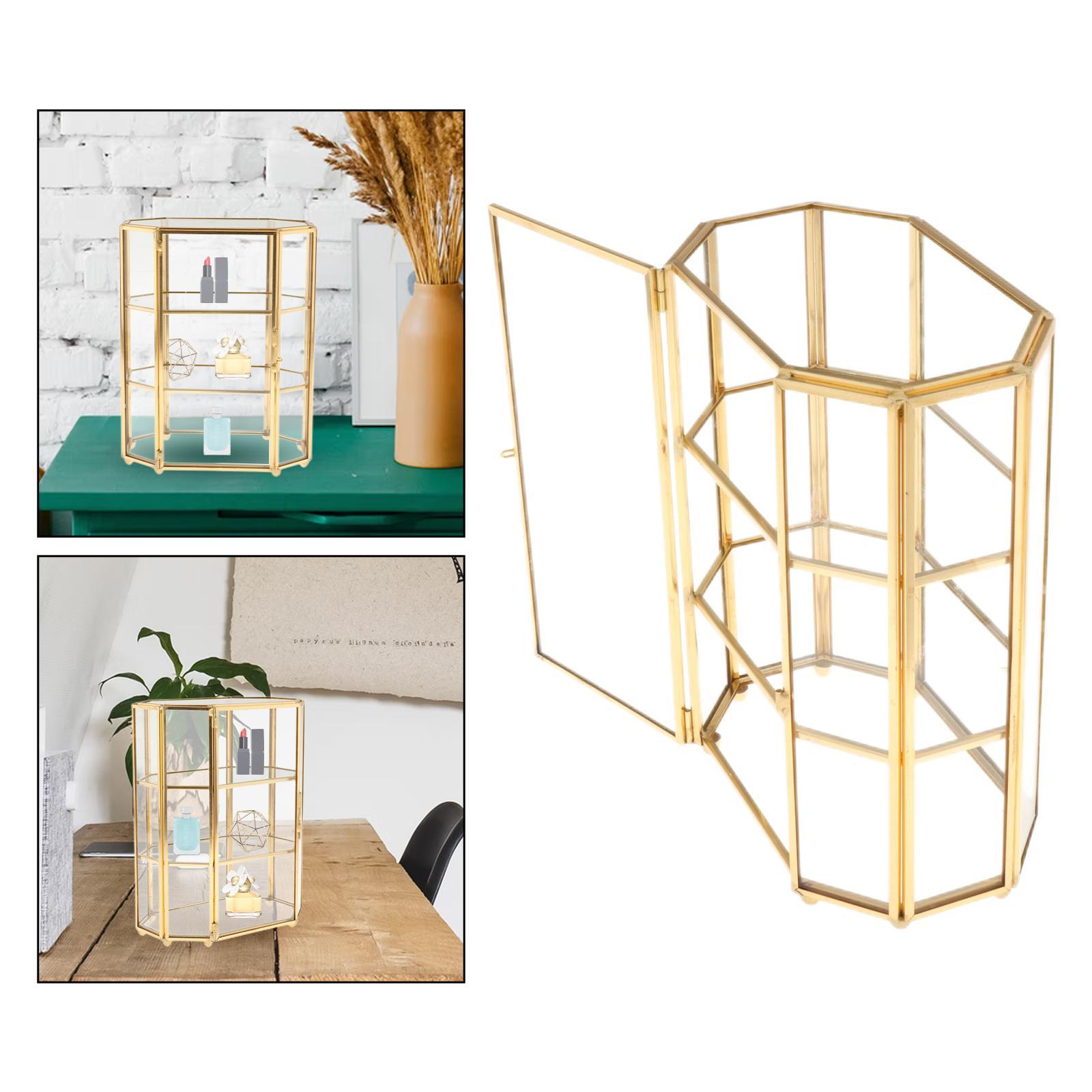 Glass Vintage Jewelry Box Geometric Jewelry Display Organizer Keepsake Box Case