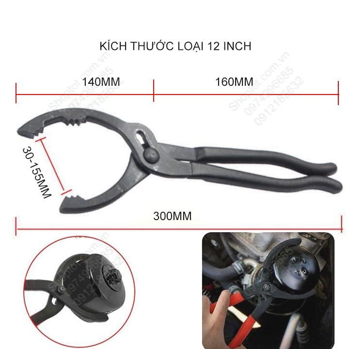 Kìm tháo đầu lọc dầu chuyên dụng, loại 10-12 inch tùy chọn