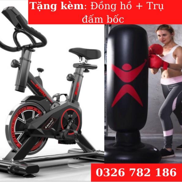 Xe đạp tập gym thể dục tại nhà, kiểu dáng thể thao Tặng kèm Đồng hồ+Trụ đấm bốc