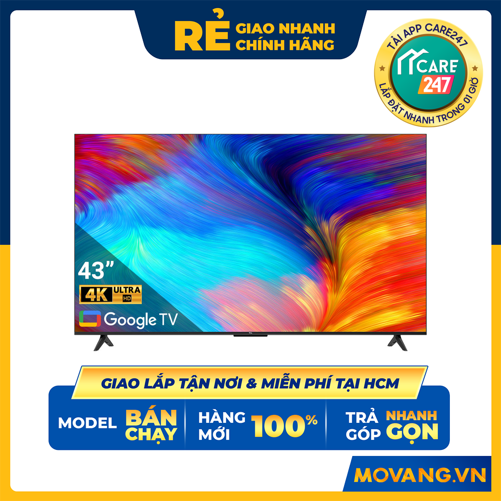 Google Tivi TCL LED 4K 43 inch 43P638 - Hàng chính hãng