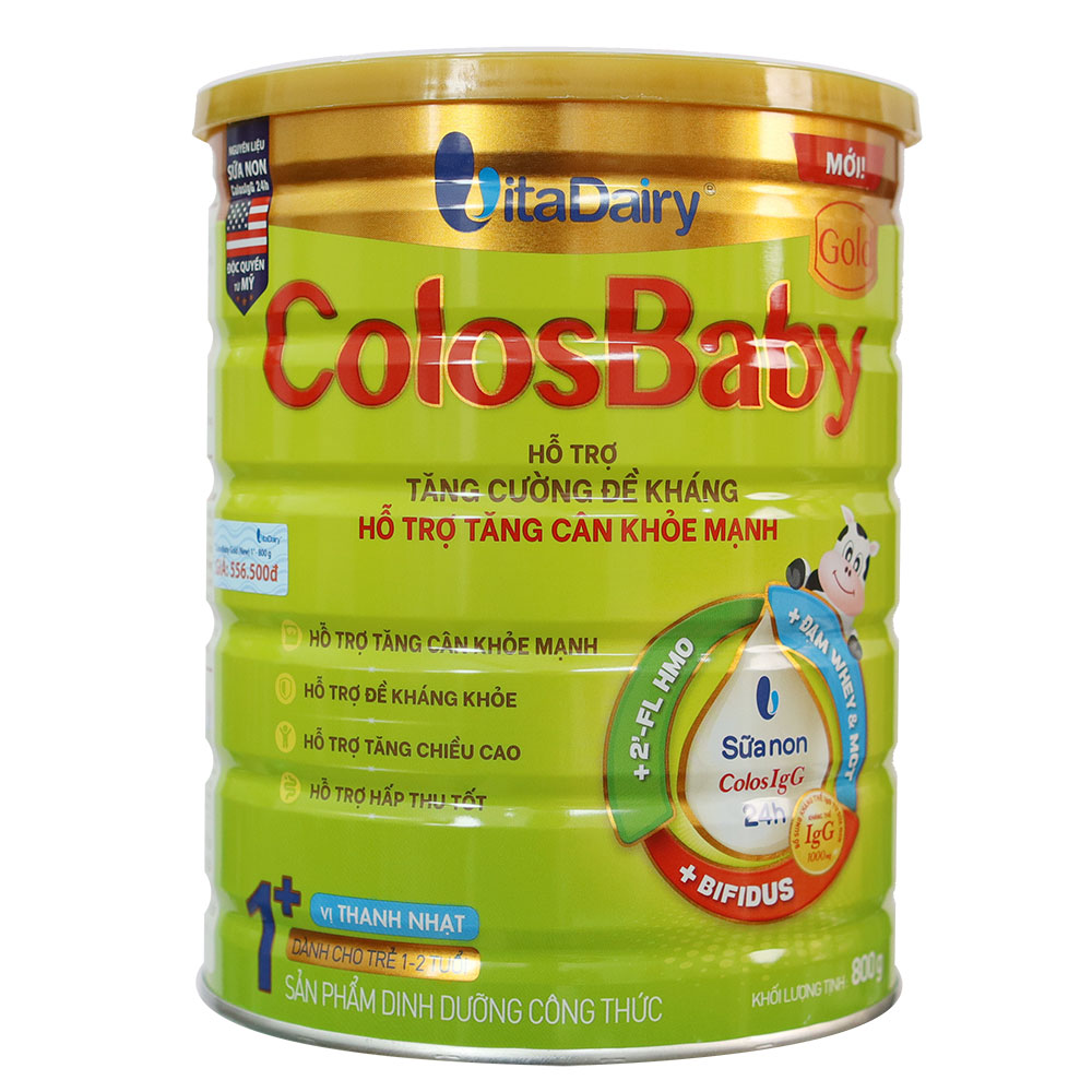 Combo 5 lon Sữa Công thức Colosbaby Gold 1+ Mới vị THANH NHẠT lon 800G (1-2 tuổi)