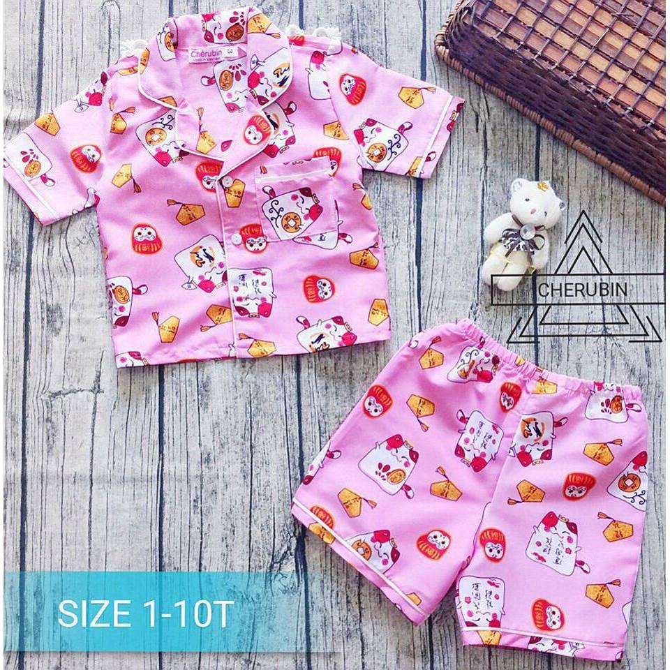 BỘ PIZAMA BÉ GÁI MÙA HÈ XINH MÁT HÀNG VNXK