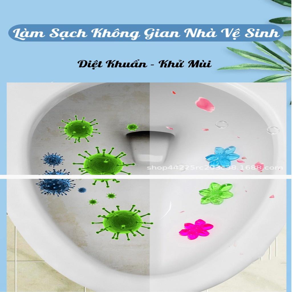 Gel khử mùi bồn cầu, làm thơm nhà vê sinh, nhà tắm, diệt khuẩn toilet hình bông hoa dạng thạch