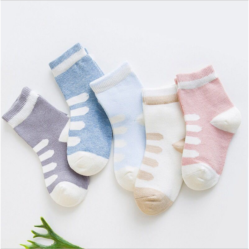 Set 5 Đôi Tất, Vớ Chân Thun Cotton 4 Chiều Đẹp, Dễ Thương Cho Bé Trai, Bé Gái Từ 6 Tháng Đến 6 Tuổi