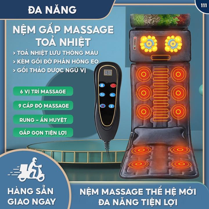 Thảm Massage Đa Năng Kèm Remote Có Đến 30 Đầu Massage Tiện Lợi Kèm Gối Nằm Và Túi Ngâm 111