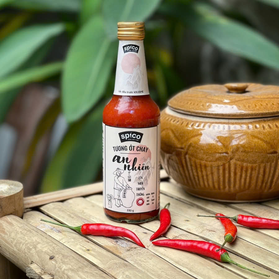 Tương Ớt An Nhiên SPICO Ăn Chay Thực Dưỡng Không Tỏi Chai 330g
