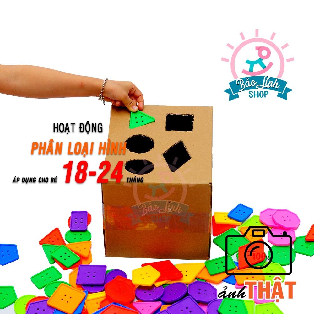 Cúc nhựa LOẠI TO đồ chơi cho bé tập thả xu, phân loại màu, tập xỏ dây, xếp hình phát triển tư duy, sáng tạo