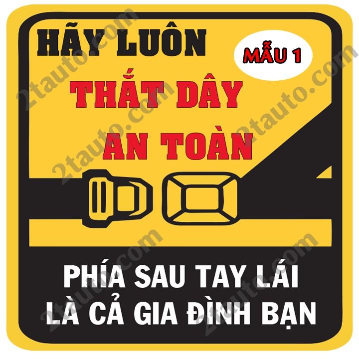 Logo nhắc nhở thắt dây an toàn khi lái xe và ngồi trên xe: SKU:110