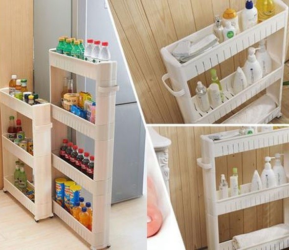 Kệ gia vị - Kệ để đồ - Kệ nhà tắm - phòng bếp- phòng ngủ 3 tầng có bánh xe tiện lợi