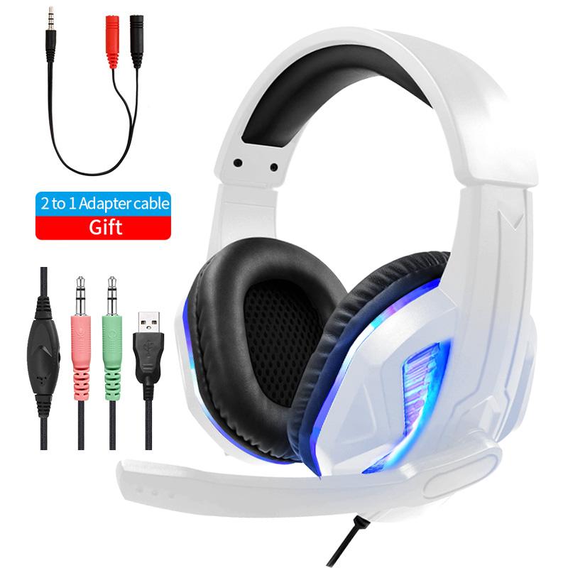 Máy Tính Đèn LED Chơi Game Cho Máy Tính PS4 PS5 Máy Tính Laptop, jack Cắm 3.5Mm Bass SmartPhone Game Thủ Tai Nghe Có Micro