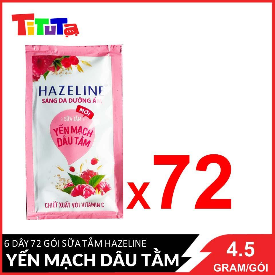 Combo 6 dây Sữa tắm Hazeline Yến Mạch Dâu Tằm (Hồng) 12 gói X6