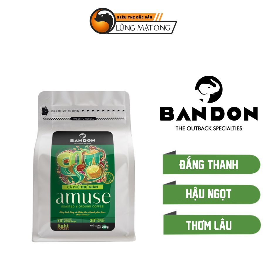 Hình ảnh Cà phê phin nguyên chất rang xay mộc sạch BANDON THINK 250g đắng dịu, thơm ngát. Cà phê đặc sản (30% Arbica Cầu Đất Full wash, 70% Robusta Buôn Ma Thuột Dry)