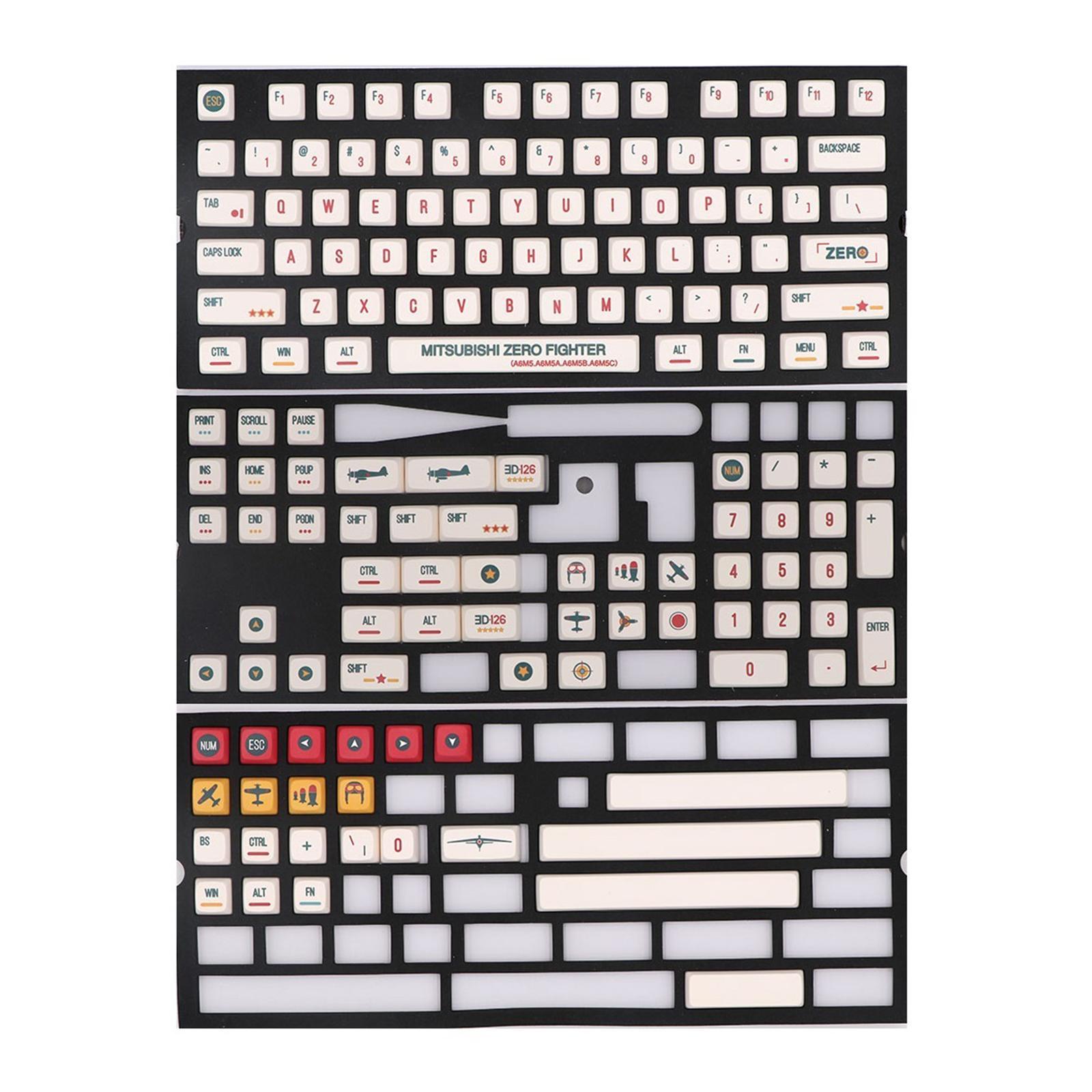 148 Keys Gaming Mechanical Keyboard Keycaps DIY Waterproof Office