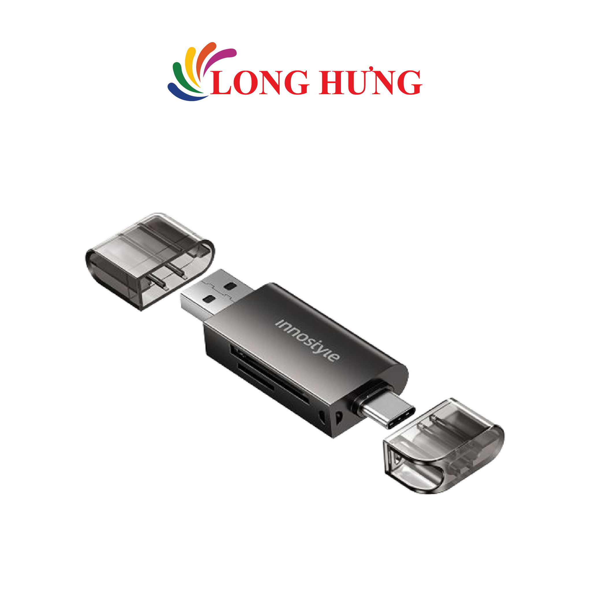 Cổng chuyển đổi Innostyle OTG NexaLink USB-C &amp; USB-A to SD/TF Card Reader CA-ST3 - Hàng chính hãng
