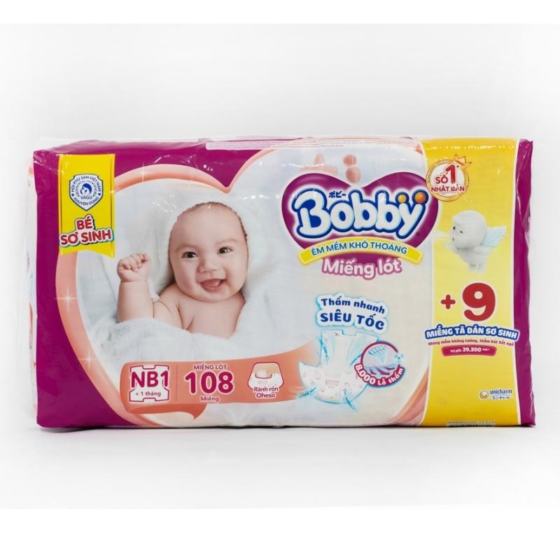 Miếng lót sơ sinh Bobby size NB1 108 miếng (cho bé dưới 1 tháng)