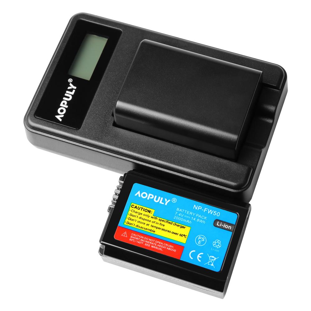 NP-FW50 NP FW50 Pin Màn Hình LCD Sạc USB Cho Máy Ảnh Sony BC-VW1 BC-TRW A7 ILCE-7 A7K ILCE-7K A7M2 A7R ILCE-7R A7S A5000