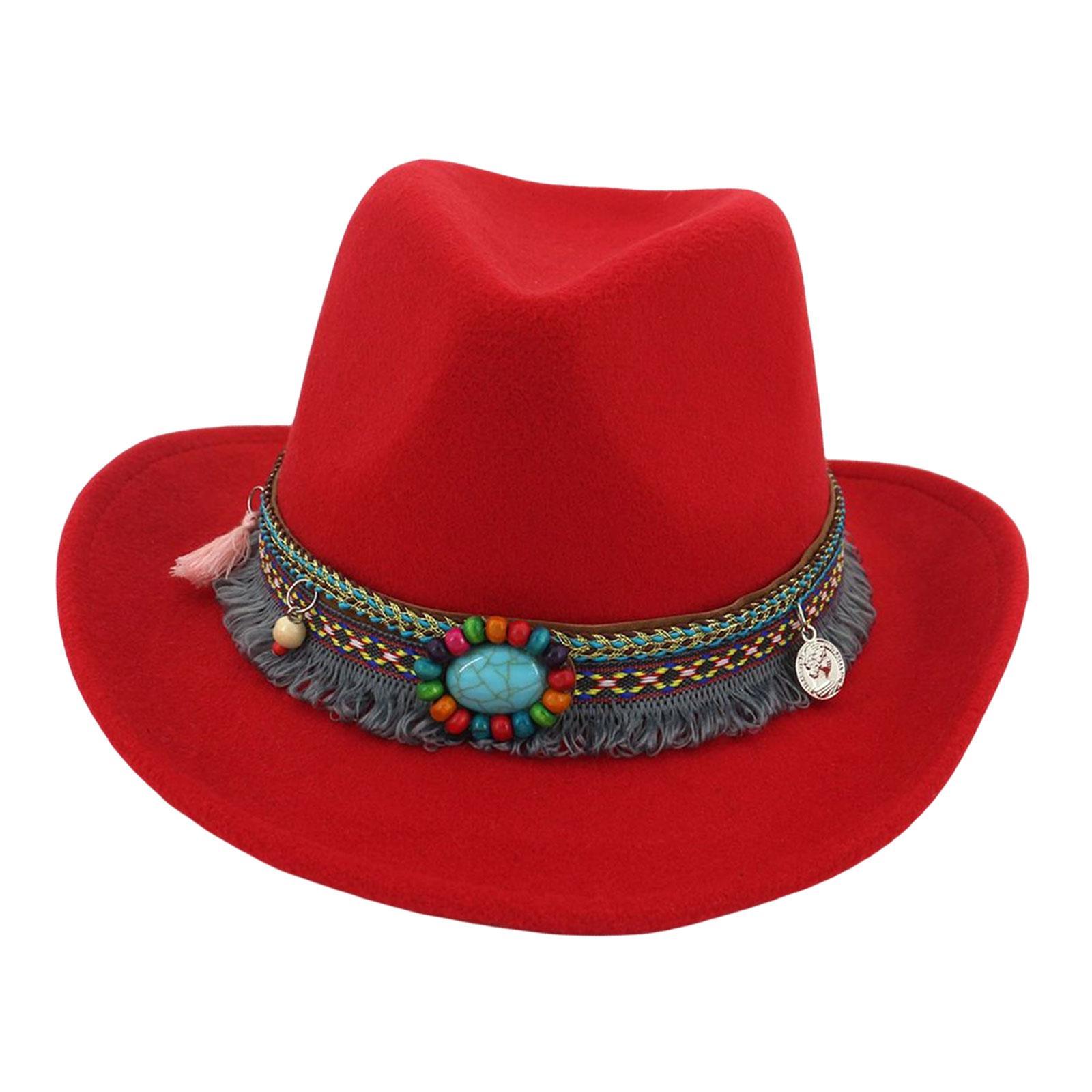 Women Men Western Cowboy Hat Fedora Hat Sun Hat for Festival party
