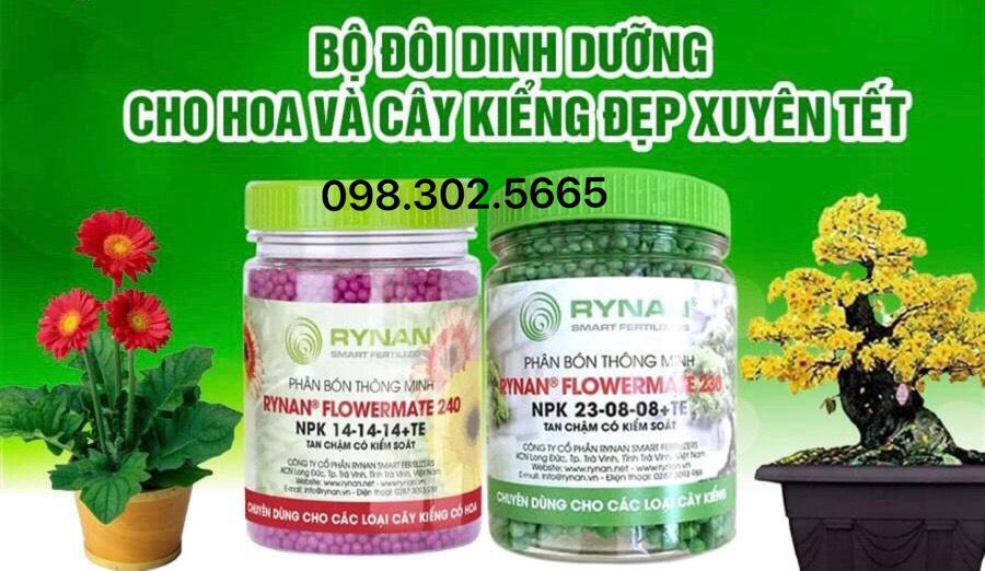 COMBO BỘ 2 lọ PHÂN TAN CHẬM THÔNG MINH CÓ KIỂM SOÁT RYNAN CHUYÊN DÙNG CHO cây cảnh