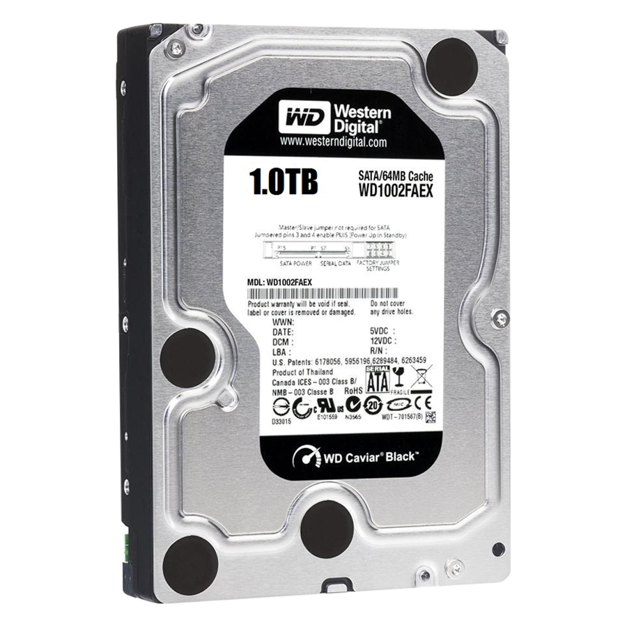 Ổ Cứng HDD Western Digital Caviar Black SATA III 1TB/64MB/7200RPM Cache - Hàng chính hãng