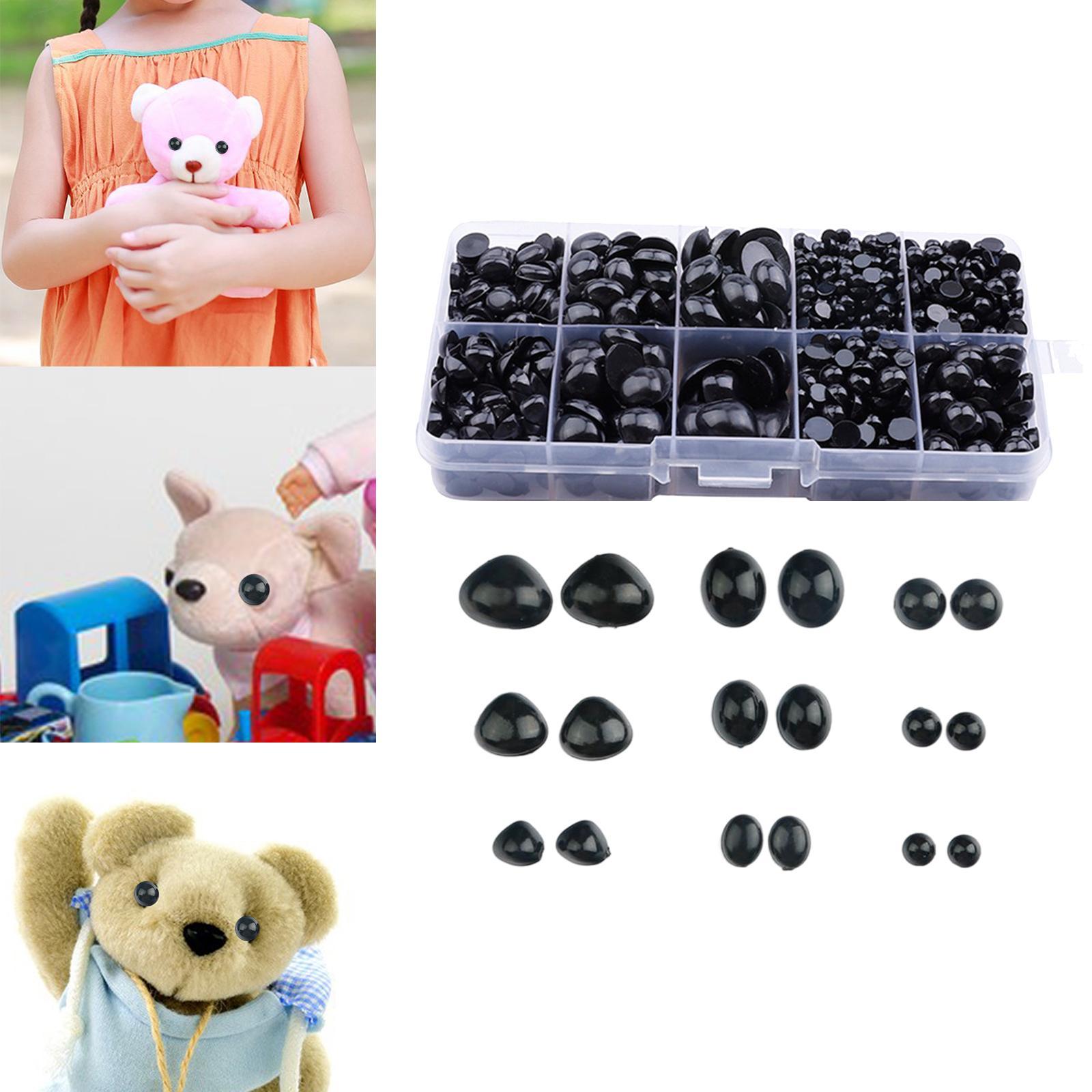 Safety Black Eyes and Noses DIY Crafts Flatback Cabochon Buttons Eyes Scrapbook Decoration Craft Doll Eyes for Plush Toy Crochet Toy