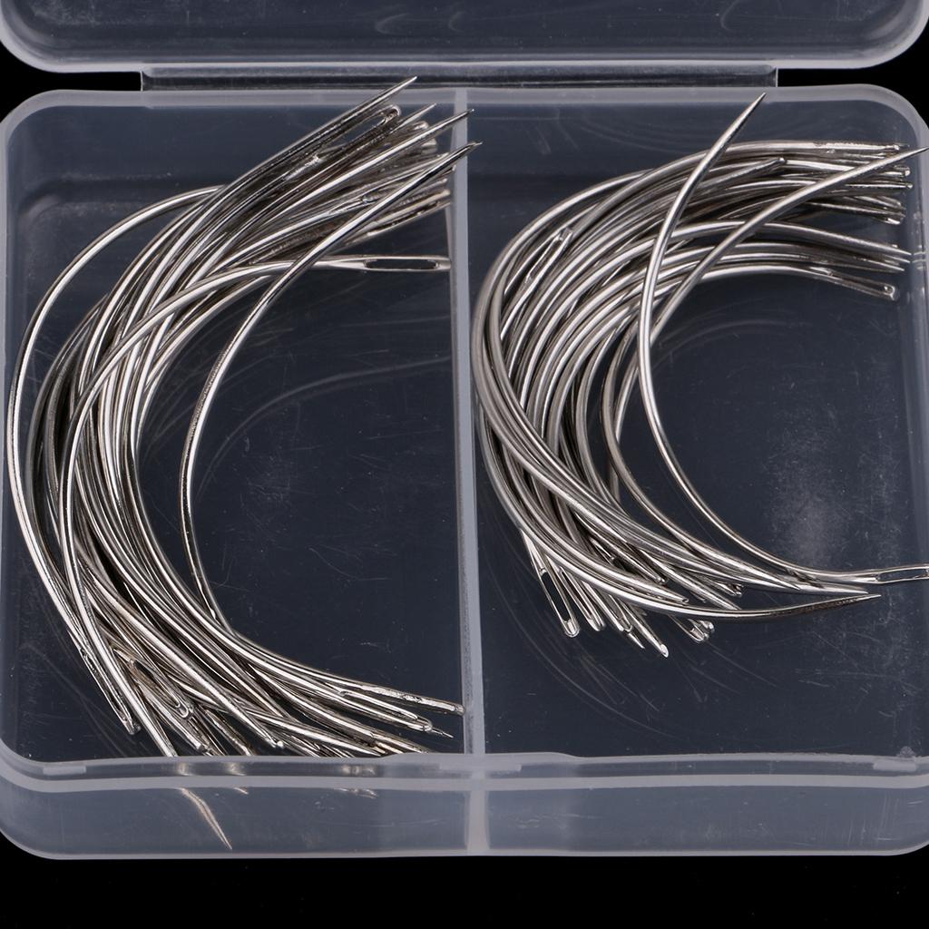 50X C Curved Needles Hand Sewing Upholstery Repair Quilting Knitting Needles