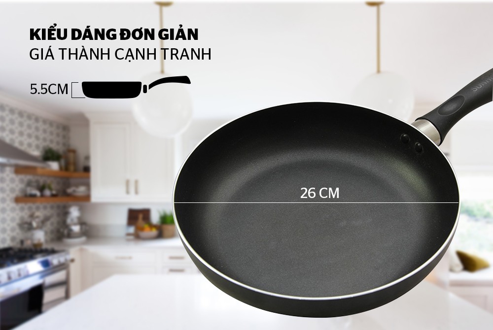 Chảo Trơn Sunhouse CT26 - Hàng Chính Hãng