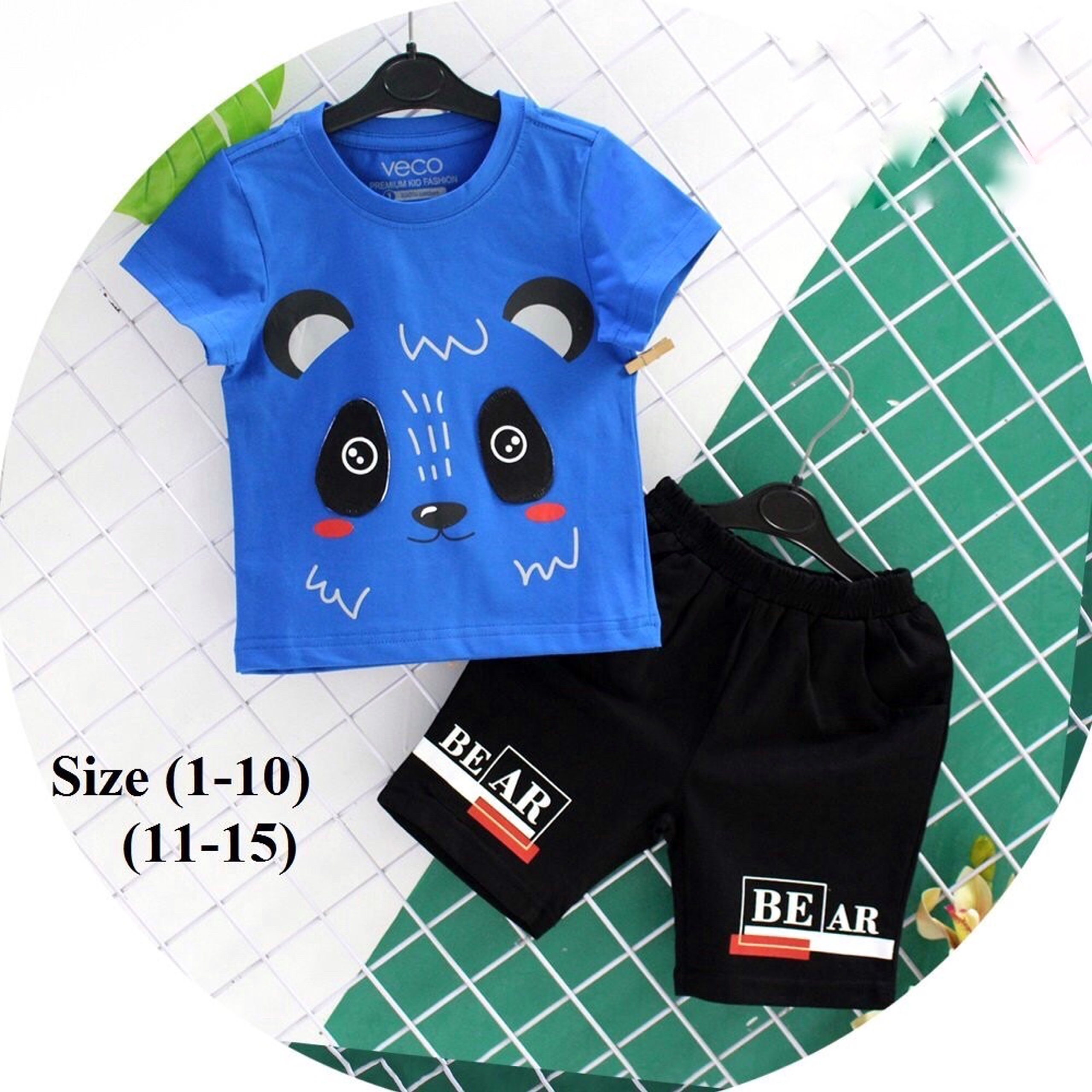 Bộ thun bé trai gấu Panda