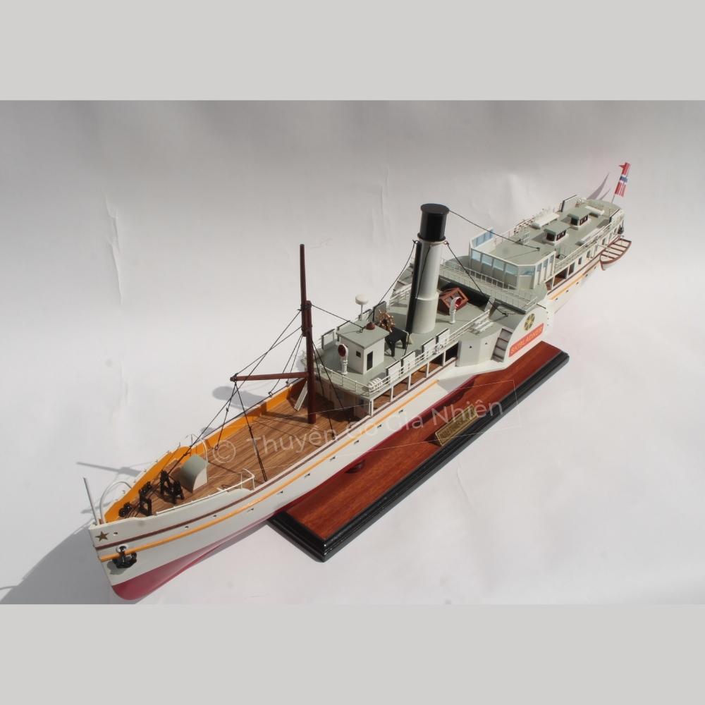Mô Hình Thuyền Gỗ Trang Trí Phong Thủy Dạng Thuyền Du Lịch PADDLE STEAMER SKIBLADNER Chính Hãng, Hàng Xuất Khẩu Chất Lượng Cao