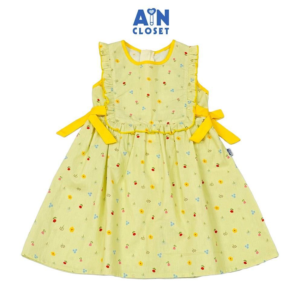 Đầm bé gái hoạ tiết Hoa Nhí Vàng Cotton - AICDBGXVZ30T - AIN Closet
