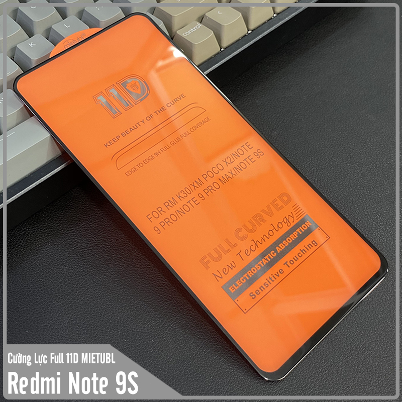 Kính cường lực 11D cho Xiaomi Redmi Note 9S - Note 9 Pro - Poco X3 Full viền Đen MIETUBL - Hàng Nhập Khẩu