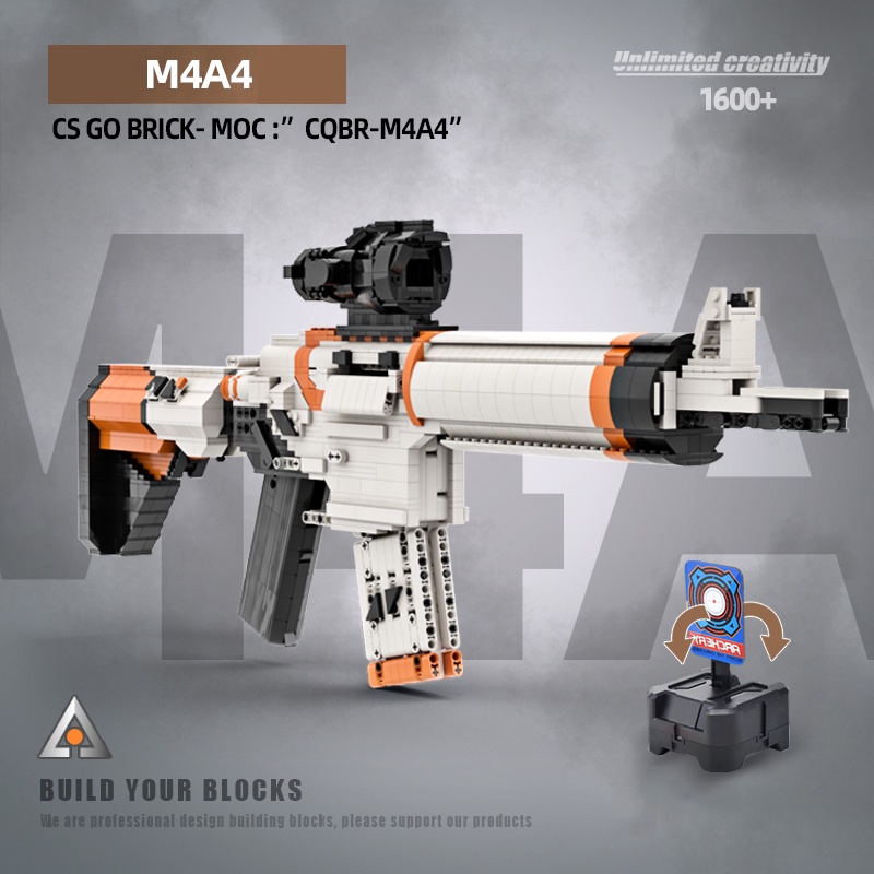 Đồ Chơi Lắp Ghép Xếp Hình Mô Hình M4A4 Asiimov CSGO PUBG Với 1600+ Mảnh Ghép, Bản Thiết Kế Tiêu Chuẩn Kevin183