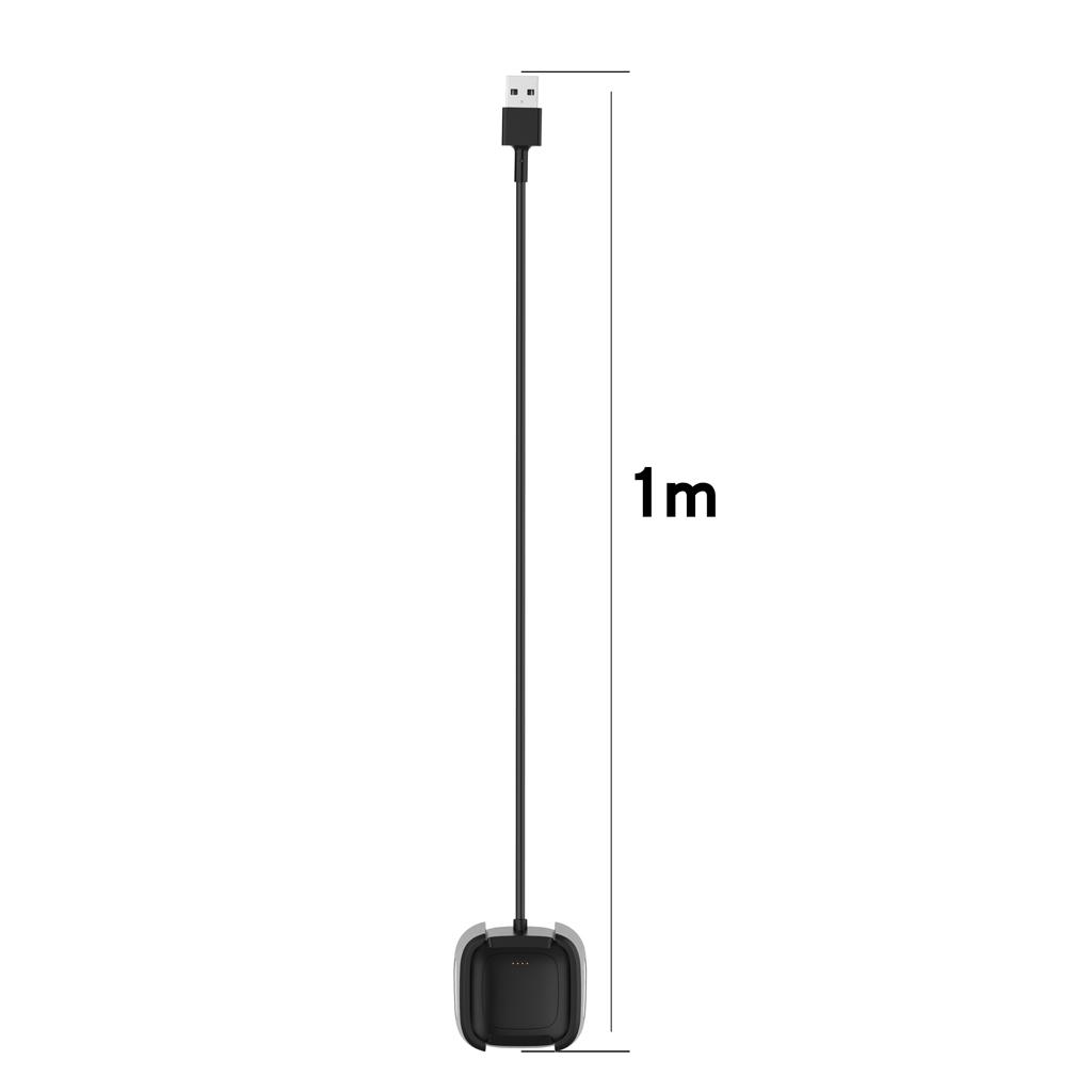 For Versa 2 USB Charging Cable Power Charger Dock Cradle 100cm Black