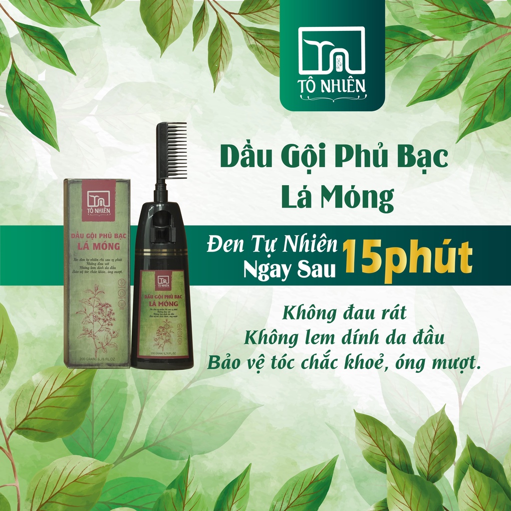 Dầu gội phủ bạc lá móng Tô Nhiên 200g - Làm đen tóc tự nhiên tại nhà chỉ sau 15 phút