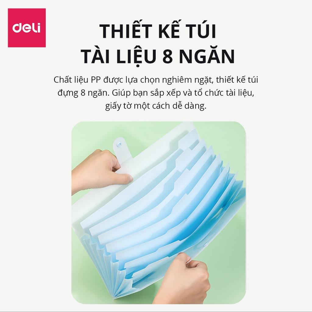 Cặp Tài Liệu File Lá Học Sinh A4 8 Ngăn Lưu Trữ Hồ Sơ Tài Liệu Chứng Từ Văn Phòng Deli - Phiên Bản Vương Nguyên YYDL - 72746