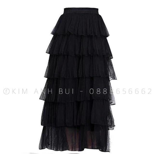 Chân váy lưới dài nhiều tầng, Chân váy dáng dài maxi cạp chun CV1710 - NhiNhi Shop