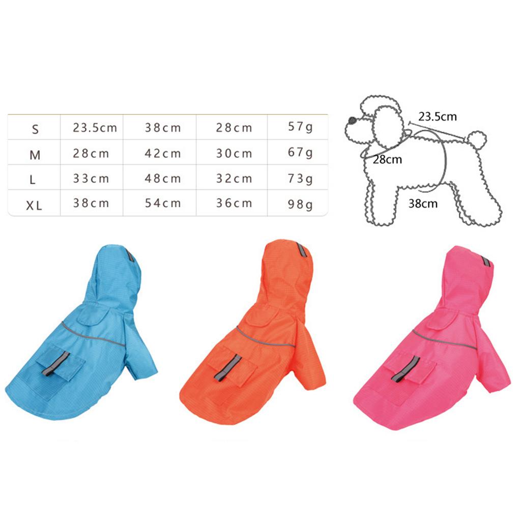 Fashion Pet Dog Waterproof Raincoat Hooded Jacket For Dogs Puppy