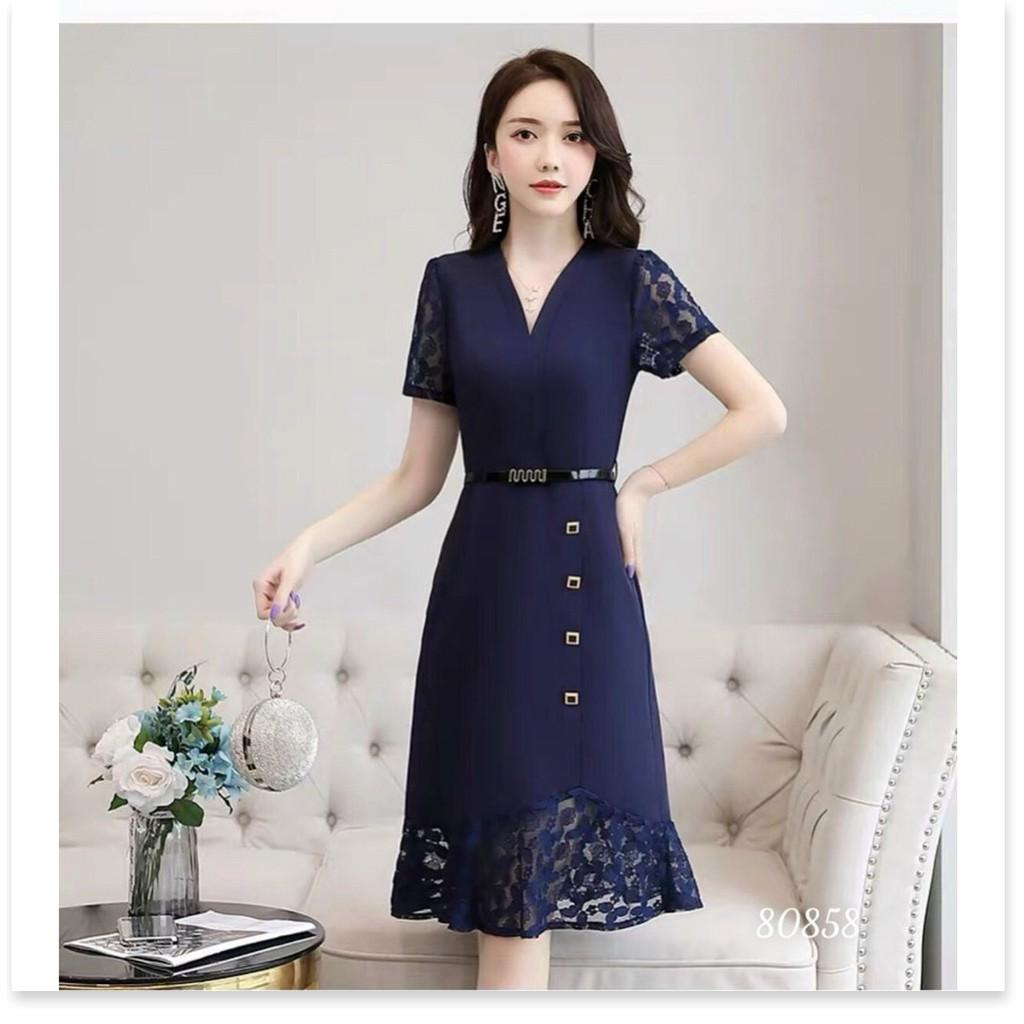 ĐẦM UMI PHỐI REN TAY NGẮN XINH XẮN,CHẤT LIỆU UMI THOÁNG MÁT KHÁNH AN FASHION