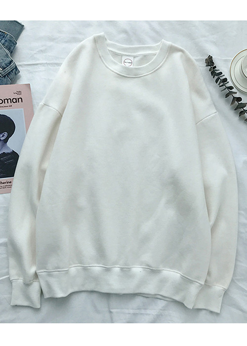 Áo Sweater trơn màu trắng