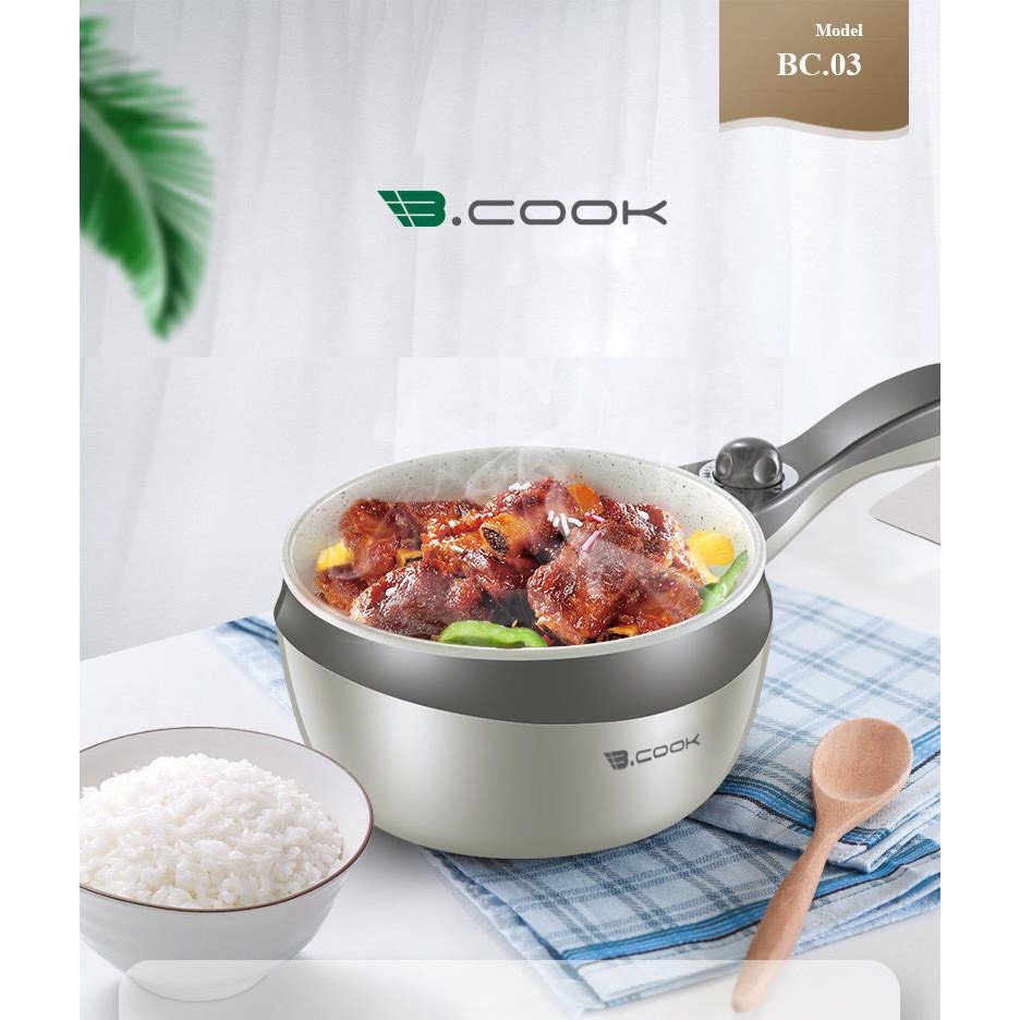 Nồi điện đa năng Bcook BC03 Có khay hấp - Hàng chính hãng