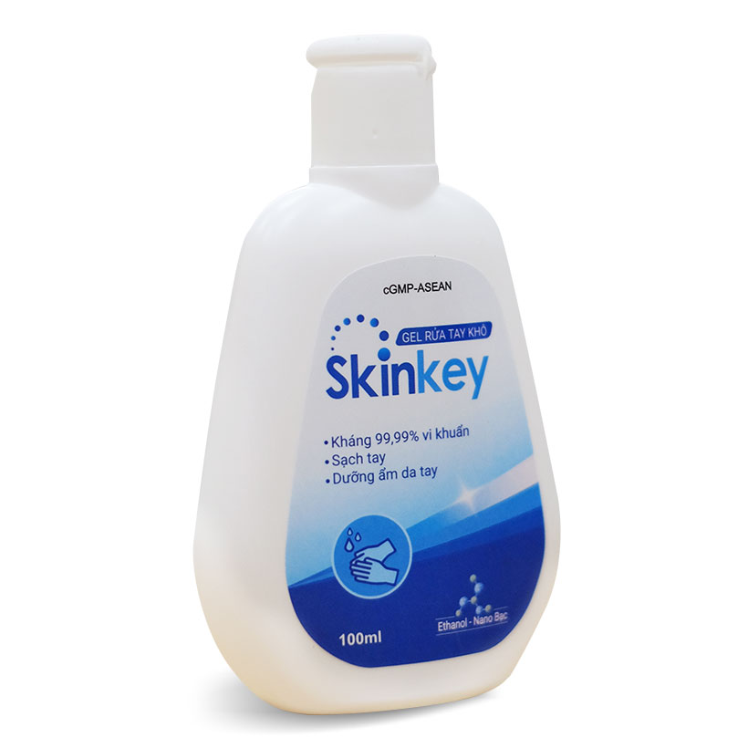 Gel rửa tay khô Skinkey giúp kháng khuẩn, khử mùi hôi tay, chai 100ml