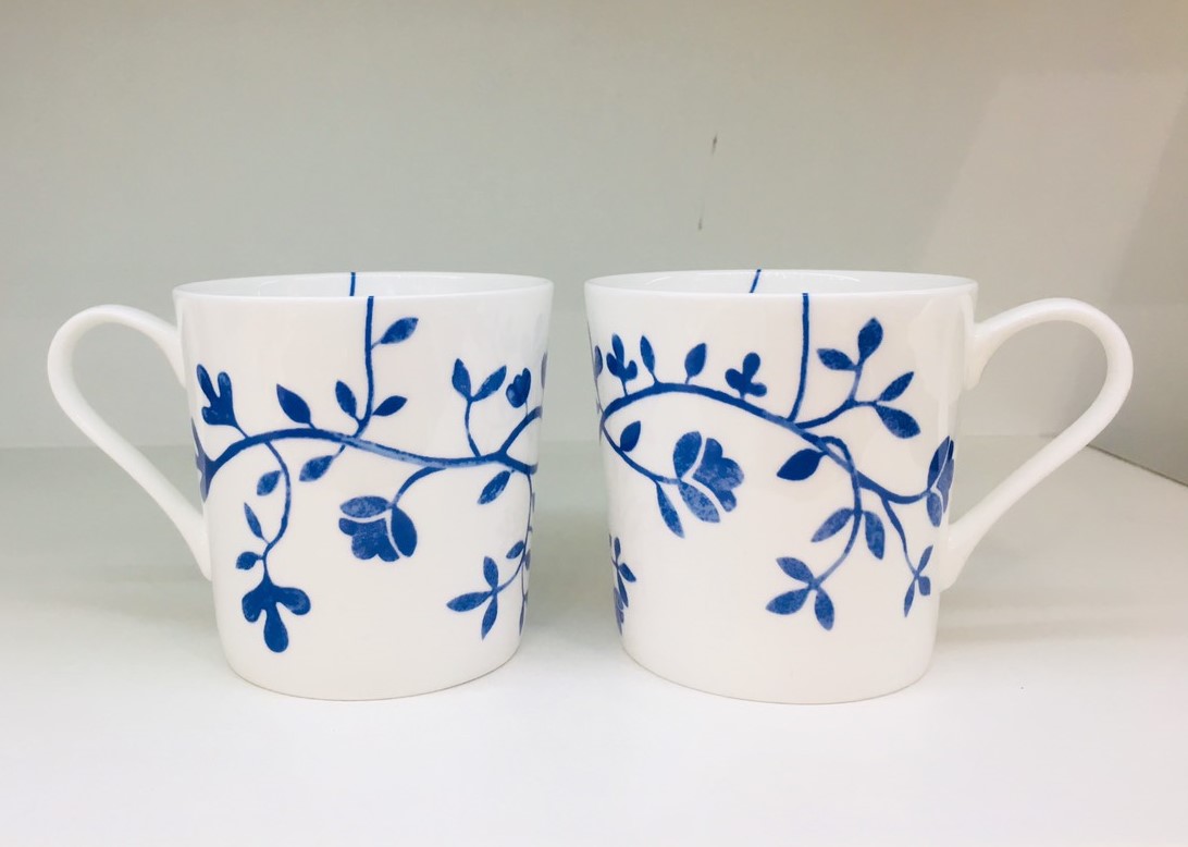 Cốc cao hoa dây xanh phong cách cổ điển BLUE VINES 5486C